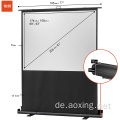 180x113cm Pull Up Projector Screen Black Movie Bildschirm